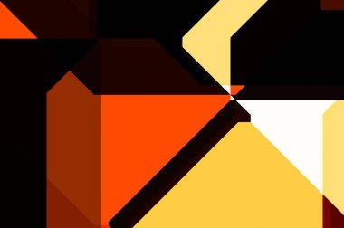 Renkli ve canlı geometrik şekiller katmanları var. Bir teknoloji planının dijital illüstrasyonu. Gelecekçi tasarım şablonu.