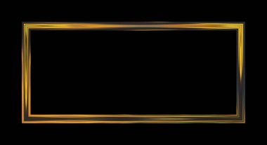 Parlak Çerçeve Arkaplanı. Siyah arkaplanda izole edilmiş parlak geometrik şablon. Soyut 2d illüstrasyon.