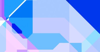 Renkli ve canlı geometrik şekiller katmanları var. Bir teknoloji planının dijital illüstrasyonu. Gelecekçi tasarım şablonu.