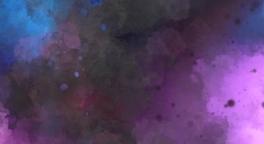 Suluboya arka planda lekeler ve lekelerle boyanmış. Fırça darbesi ile boyanmış. 2d Görüntü.