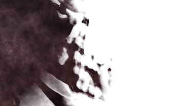 Beyaz arkaplanda soyut renkli suluboya. Dijital resim.