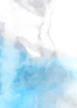 Beyaz arkaplanda soyut renkli suluboya. Dijital resim.