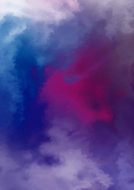 Beyaz arkaplanda soyut renkli suluboya. Dijital resim.