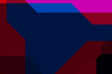 Renkli ve canlı geometrik şekiller katmanları var. Bir teknoloji planının dijital illüstrasyonu. Gelecekçi tasarım şablonu.