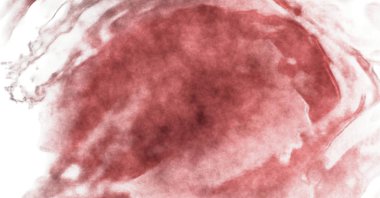 Beyaz arkaplanda soyut renkli suluboya. Dijital resim.