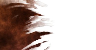 Beyaz arkaplanda soyut renkli suluboya. Dijital resim.