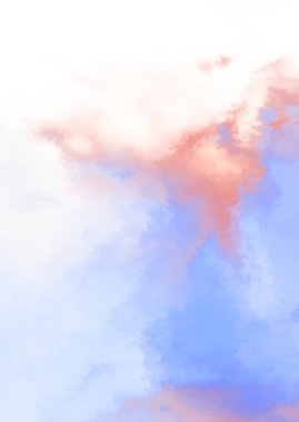 Beyaz arkaplanda soyut renkli suluboya. Dijital resim.