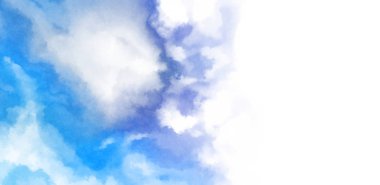 Beyaz arkaplanda soyut renkli suluboya. Dijital resim.