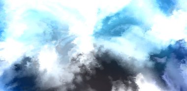 Beyaz arkaplanda soyut renkli suluboya. Dijital resim.