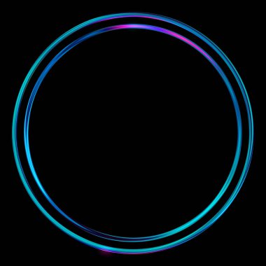 Parlak Çerçeve Arkaplanı. Siyah arkaplanda izole edilmiş parlak geometrik şablon. Soyut 2d illüstrasyon.