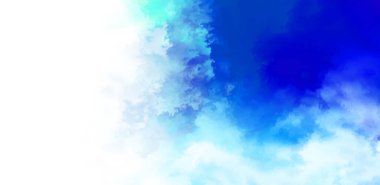 Beyaz arkaplanda soyut renkli suluboya. Dijital resim.