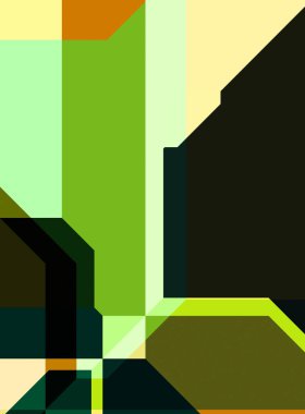 Renkli ve canlı geometrik şekiller katmanları var. Bir teknoloji planının dijital illüstrasyonu. Gelecekçi tasarım şablonu.