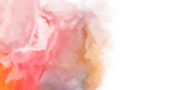 Beyaz arkaplanda soyut renkli suluboya. Dijital resim.