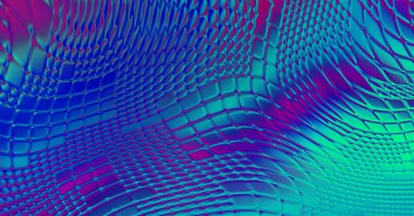 Soyut arkaplan. Renkli dalgalı tasarım duvar kağıdı. yaratıcı grafik 2D çizim. Dinamik şekilli modaya uygun sıvı örtüsü.