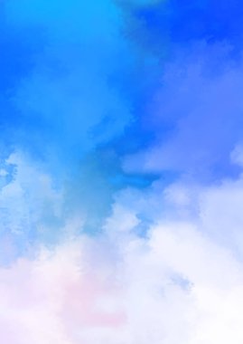 Beyaz arkaplanda soyut renkli suluboya. Dijital resim.