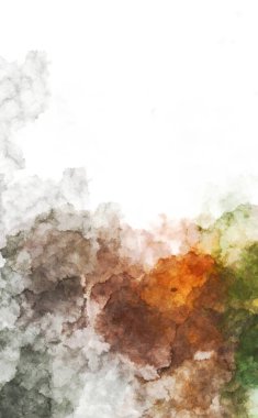 Suluboya arka planda lekeler ve lekelerle boyanmış. Fırça darbesi ile boyanmış. 2d Görüntü.