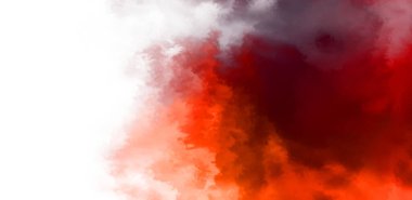 Beyaz arkaplanda soyut renkli suluboya. Dijital resim.