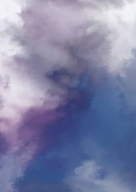 Beyaz arkaplanda soyut renkli suluboya. Dijital resim.