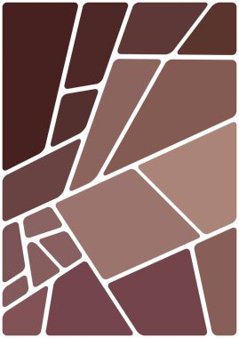 Beyaz boşluğu olan renkli bir çizim. Soyut geometrik desen. Mozaik arka plan. Geometrik çok renkli şekiller.