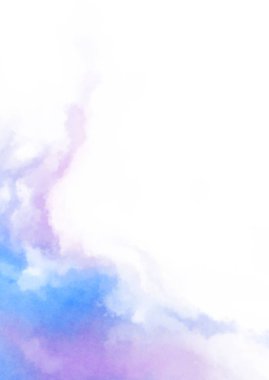 Beyaz arkaplanda soyut renkli suluboya. Dijital resim.