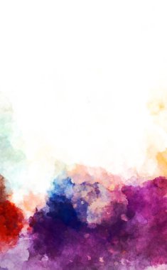 Suluboya arka planda lekeler ve lekelerle boyanmış. Fırça darbesi ile boyanmış. 2d Görüntü.