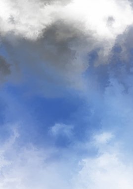 Beyaz arkaplanda soyut renkli suluboya. Dijital resim.