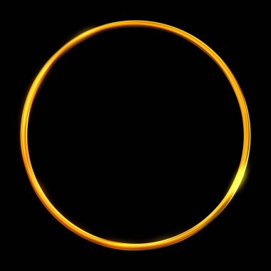 Parlak Çerçeve Arkaplanı. Siyah arkaplanda izole edilmiş parlak geometrik şablon. Soyut 2d illüstrasyon.