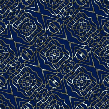 Renkli kumaş arka planında moda tarzında gümüş örgü süsü olan lüks, kusursuz bir şablon. Duvar kağıtları ve tekstil baskısı için tasarım. Lüks, ışıl ışıl metalimsi fantezi dokusu