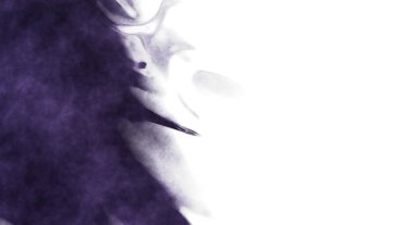 Beyaz arkaplanda soyut renkli suluboya. Dijital resim.