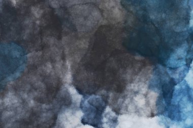 Suluboya arka planda lekeler ve lekelerle boyanmış. Fırça darbesi ile boyanmış. 2d Görüntü.