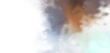 Beyaz arkaplanda soyut renkli suluboya. Dijital resim.