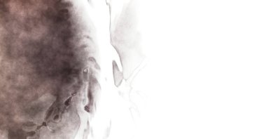 Beyaz arkaplanda soyut renkli suluboya. Dijital resim.