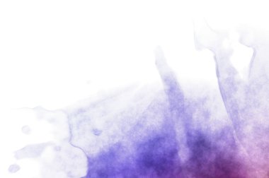 Beyaz arkaplanda soyut renkli suluboya. Dijital resim.