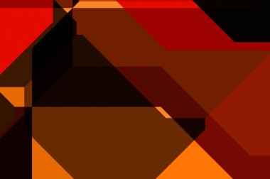 Renkli ve canlı geometrik şekiller katmanları var. Bir teknoloji planının dijital illüstrasyonu. Gelecekçi tasarım şablonu.