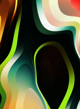 sıvı soyut arkaplan ve renkli gradyan. Modern hareketin 2d illüstrasyonu.