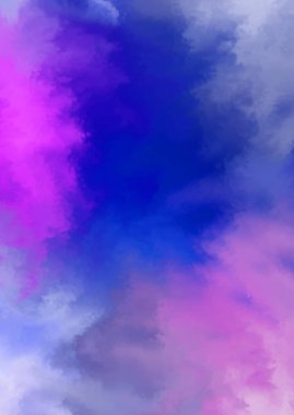 Beyaz arkaplanda soyut renkli suluboya. Dijital resim.