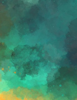 Suluboya arka planda lekeler ve lekelerle boyanmış. Fırça darbesi ile boyanmış. 2d Görüntü.