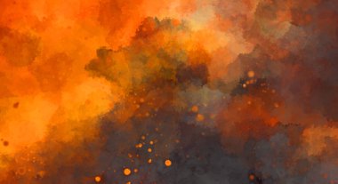 Suluboya arka planda lekeler ve lekelerle boyanmış. Fırça darbesi ile boyanmış. 2d Görüntü.