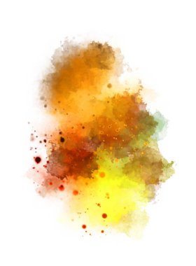 Suluboya arka planda lekeler ve lekelerle boyanmış. Fırça darbesi ile boyanmış. 2d Görüntü.