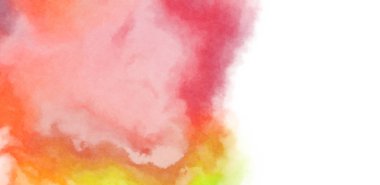 Beyaz arkaplanda soyut renkli suluboya. Dijital resim.