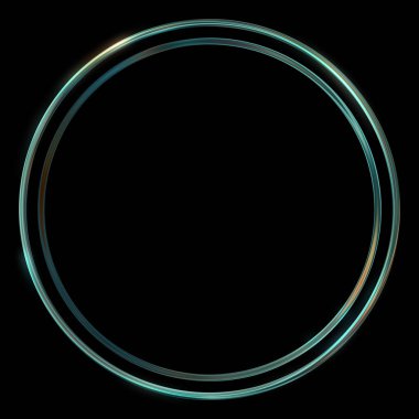 Parlak Çerçeve Arkaplanı. Siyah arkaplanda izole edilmiş parlak geometrik şablon. Soyut 2d illüstrasyon.