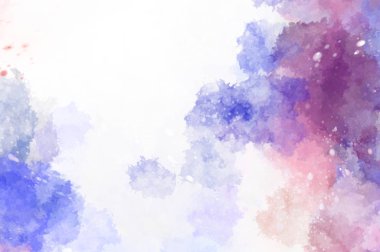 Suluboya arka planda lekeler ve lekelerle boyanmış. Fırça darbesi ile boyanmış. 2d Görüntü.