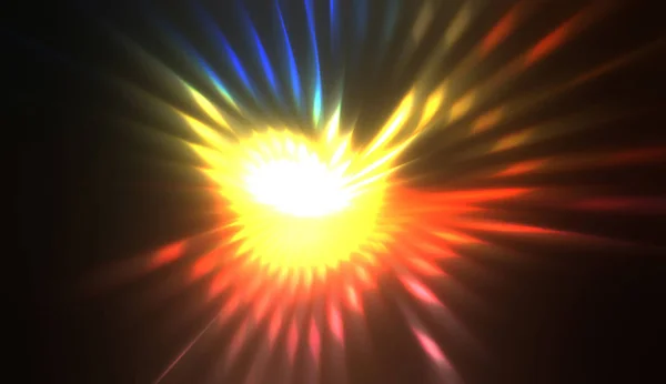 壮观的光显示 五彩缤纷 生气勃勃的粒子因发光而爆炸 五彩斑斓的星星爆裂了 — 图库照片