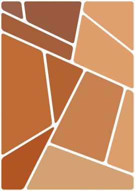 Beyaz boşluğu olan renkli bir çizim. Soyut geometrik desen. Mozaik arka plan. Geometrik çok renkli şekiller.