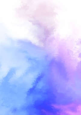 Beyaz arkaplanda soyut renkli suluboya. Dijital resim.