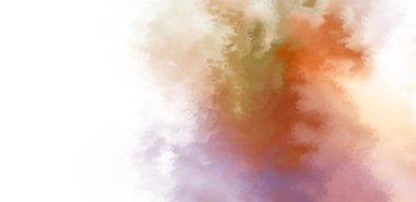 Beyaz arkaplanda soyut renkli suluboya. Dijital resim.