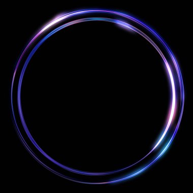 Parlak Çerçeve Arkaplanı. Siyah arkaplanda izole edilmiş parlak geometrik şablon. Soyut 2d illüstrasyon.