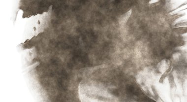 Beyaz arkaplanda soyut renkli suluboya. Dijital resim.