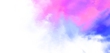 Beyaz arkaplanda soyut renkli suluboya. Dijital resim.