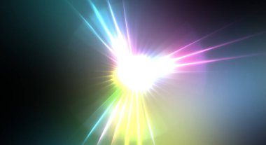 Dinamik hareket eden ışık patlaması. Renkli ışıkların güzel parlak arka planı. Parlayan ışık ışınları ve parçacıkları olan bir yıldızın enerji gösterimi.